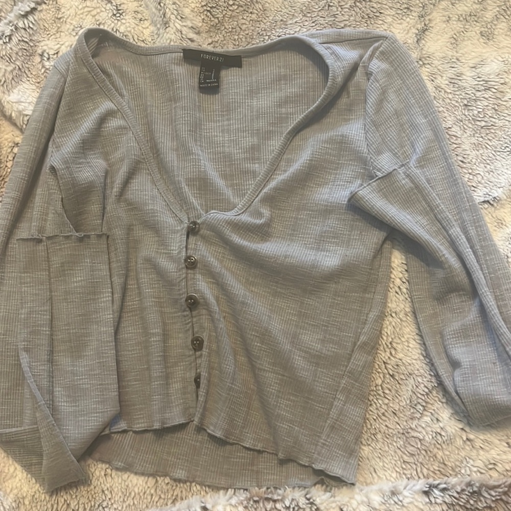 Small, grey, forever 21,crop top
